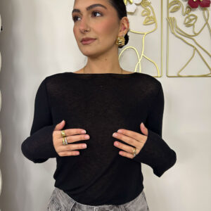 Maglia effetto cashmere nera