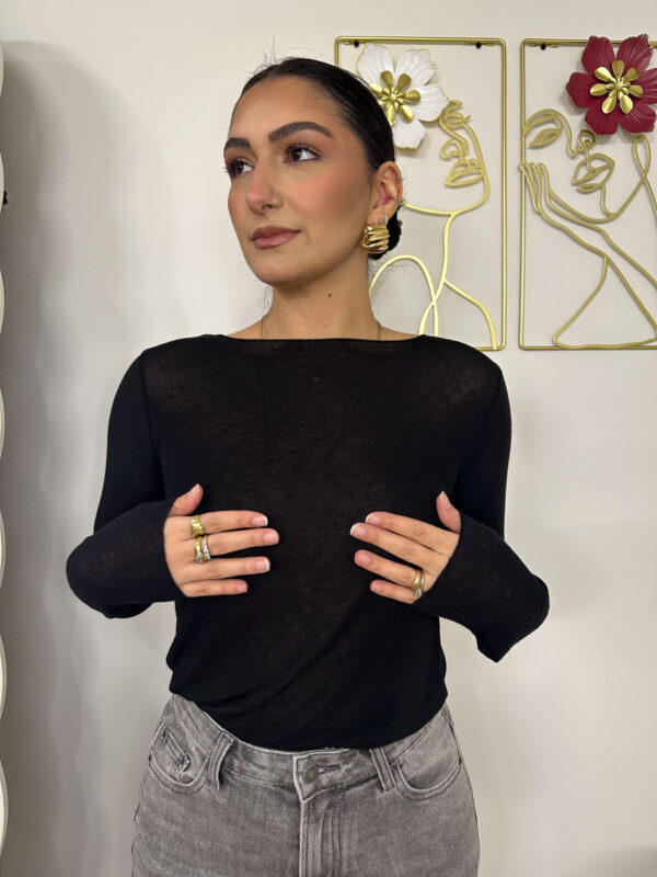 Maglia effetto cashmere nera