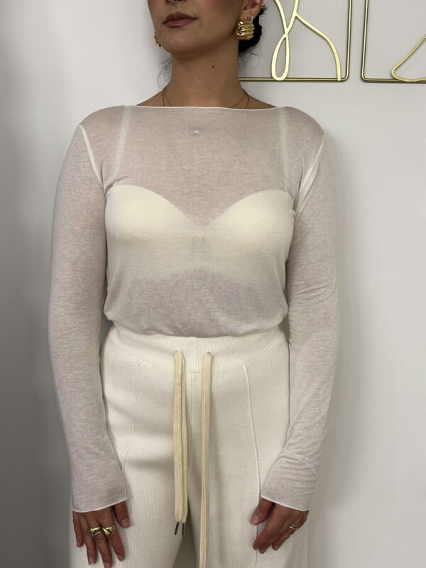 Maglia effetto cashmere panna - immagine 2
