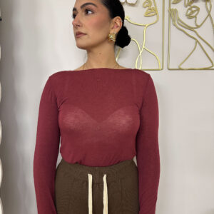 Maglia effetto cashmere bordeaux