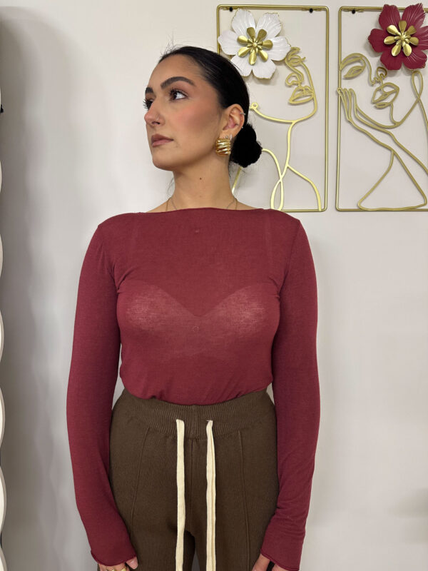 Maglia effetto cashmere bordeaux