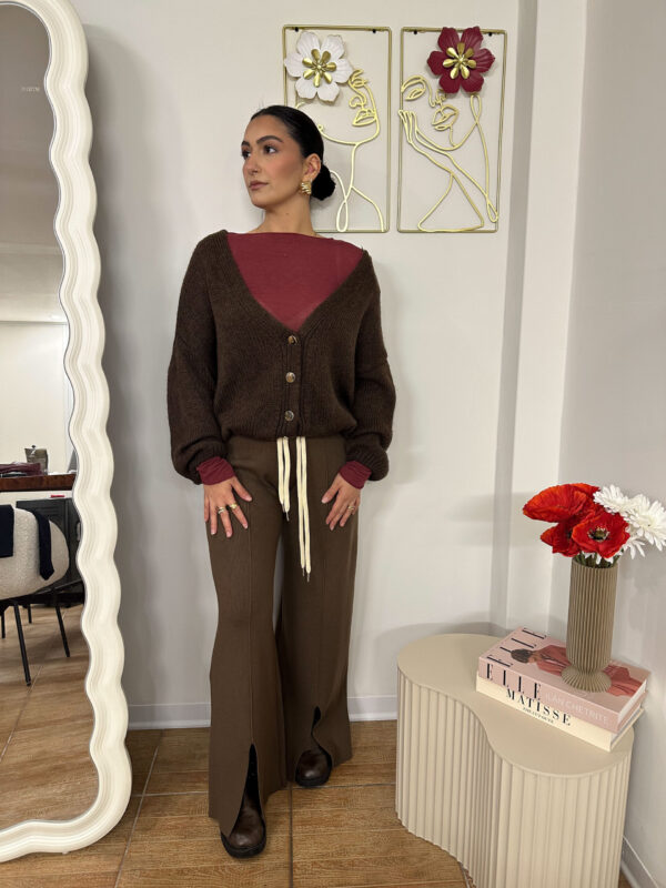 Cardigan bottone oro - immagine 2