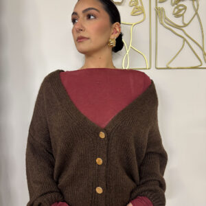 Cardigan bottone oro