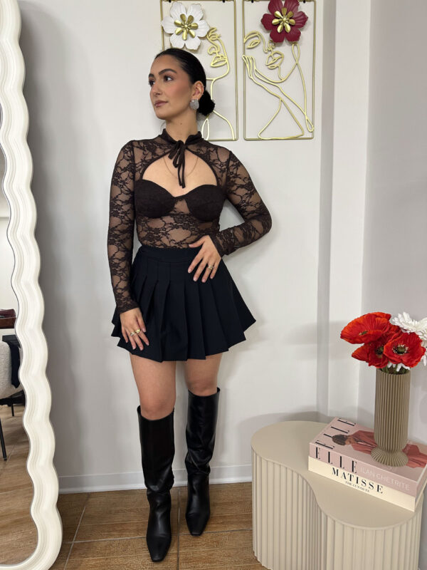 Body pizzo collo alto